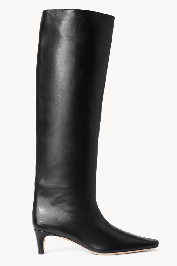 Staud, boots, knee high boots, Wally boots, black boots, leather boots, tall boots, womens boots, heels, high heels, heeled boots, boot heels, kitten heels, short heels, walkable heels